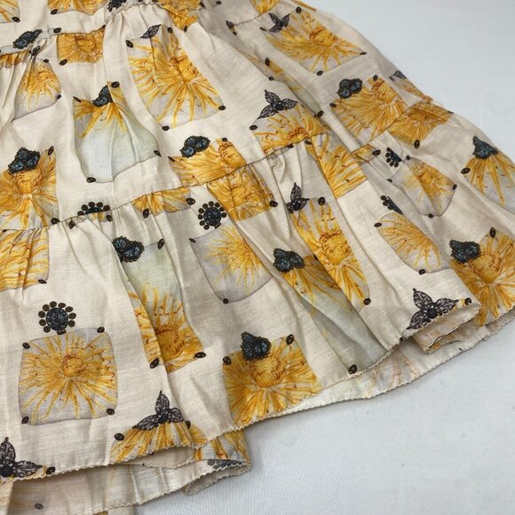 Agua by Agua Bendita Lima Cream Yellow Linen Blend Dress Large New - Picture 7 of 10